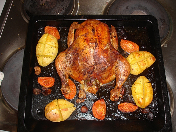Pollo con papas al horno